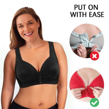 Front Button Breathable Skin-Friendly Cotton Bra