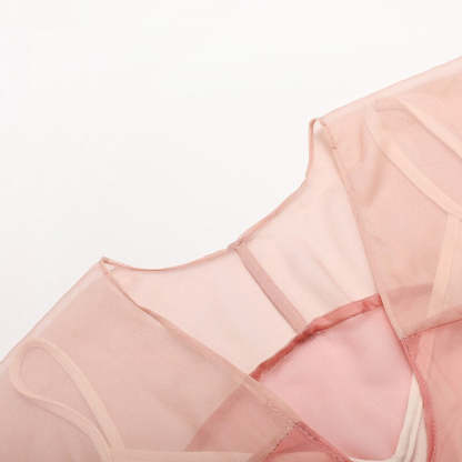 hemian Pink Mesh Maxi Dress