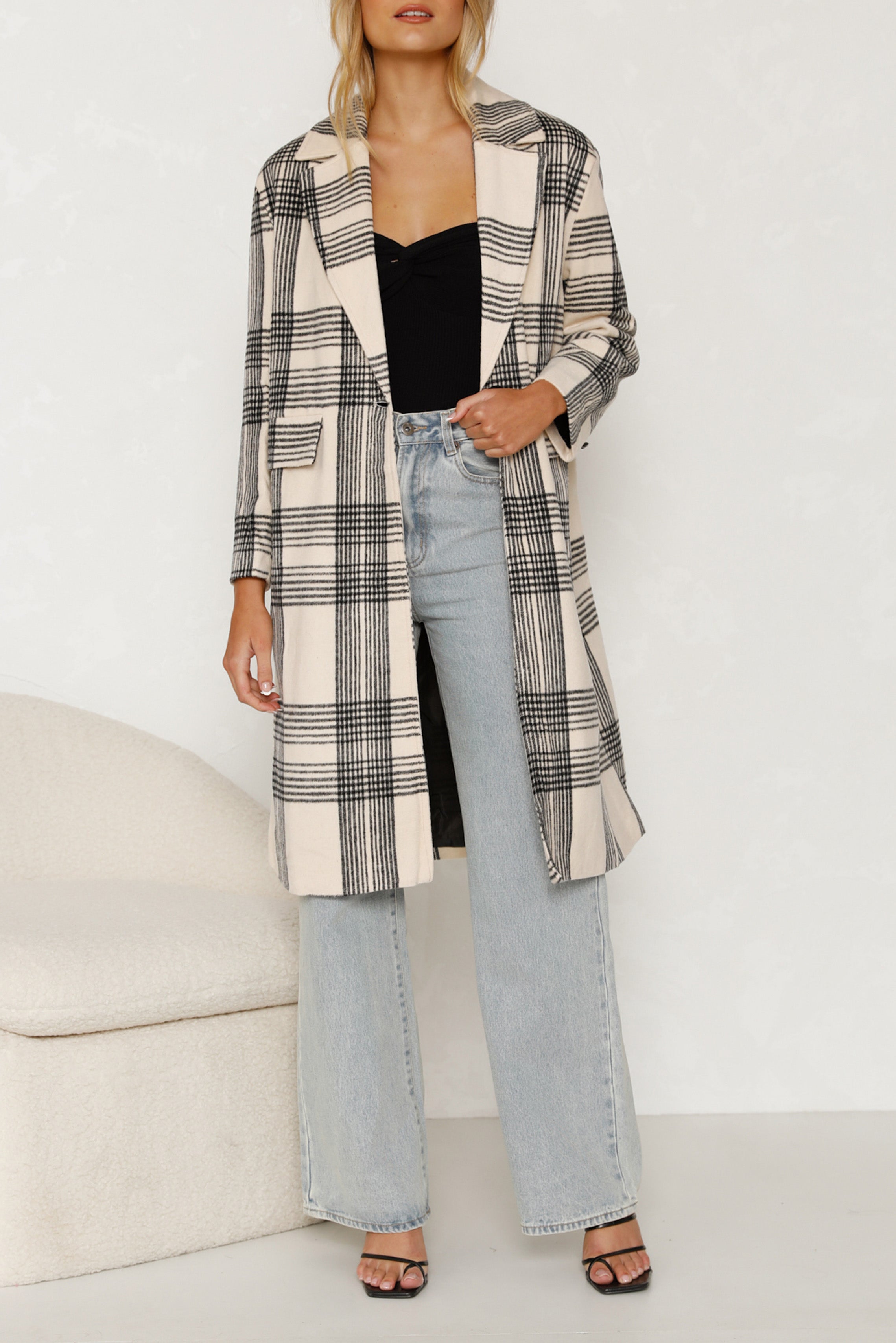 Plaid Longline Coat