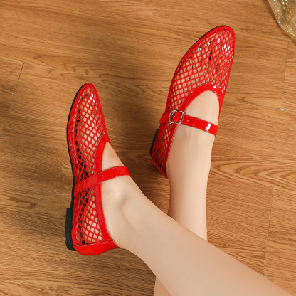 Women's Mesh Ballet Flats Comfy Mary Jane Shoes