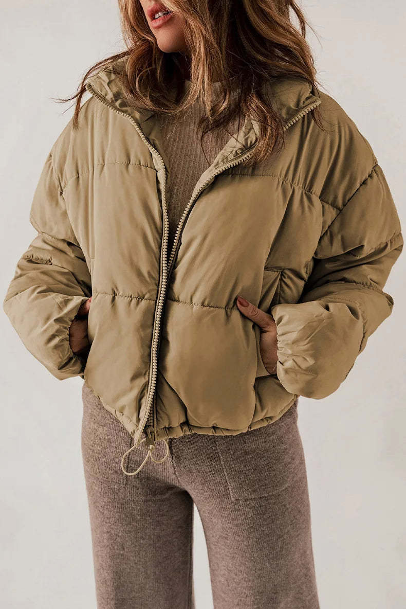 Puffer Jacket with Cinched Waist