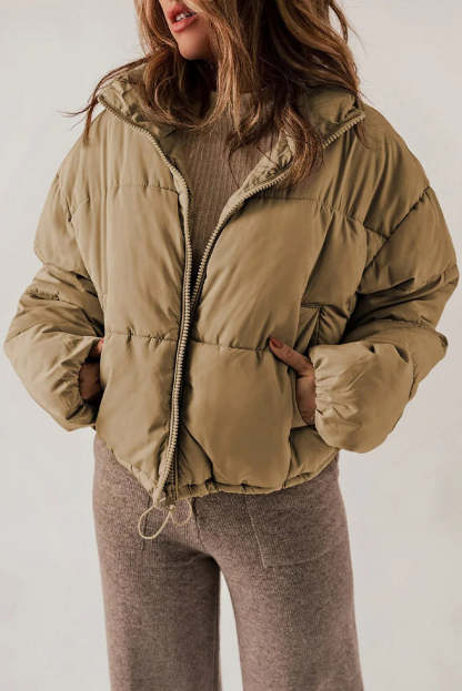 Puffer Jacket with Cinched Waist