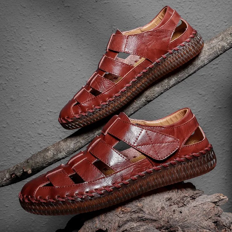 Men's Outdoor Daily Summer Hand-sewn Soft Leather Casual Sandals