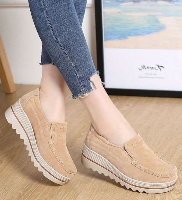 Wide Feet Orthopedic Suede Leather Shoes for Women