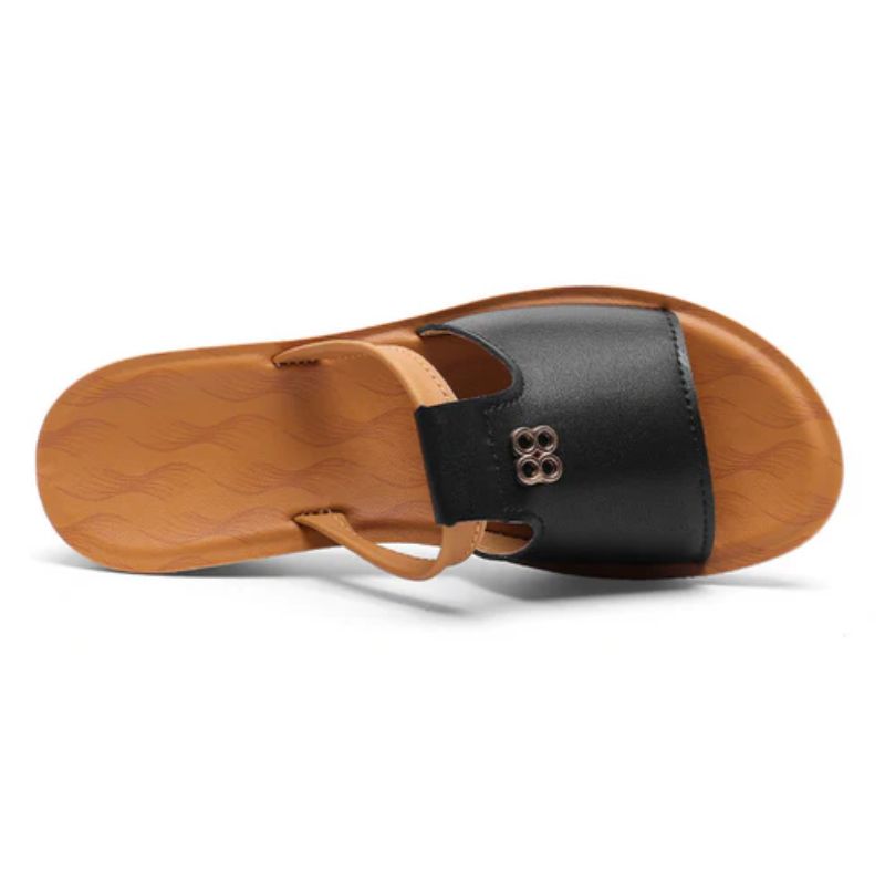 Orthopedic Open Toe Wedge Leather Sandals for Women - Casual Platform Shoes