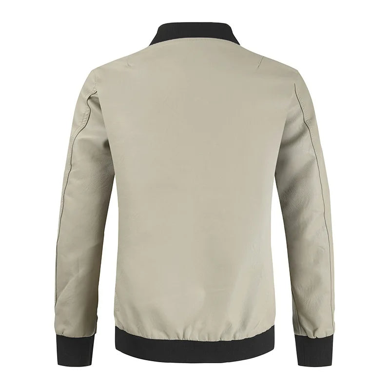 Vegan Leather Bomber Jacket