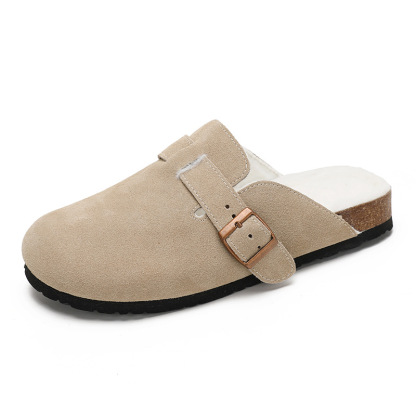 Orthopedic Sandals Women’s Suede Mules Slippers Cork With Arch Support