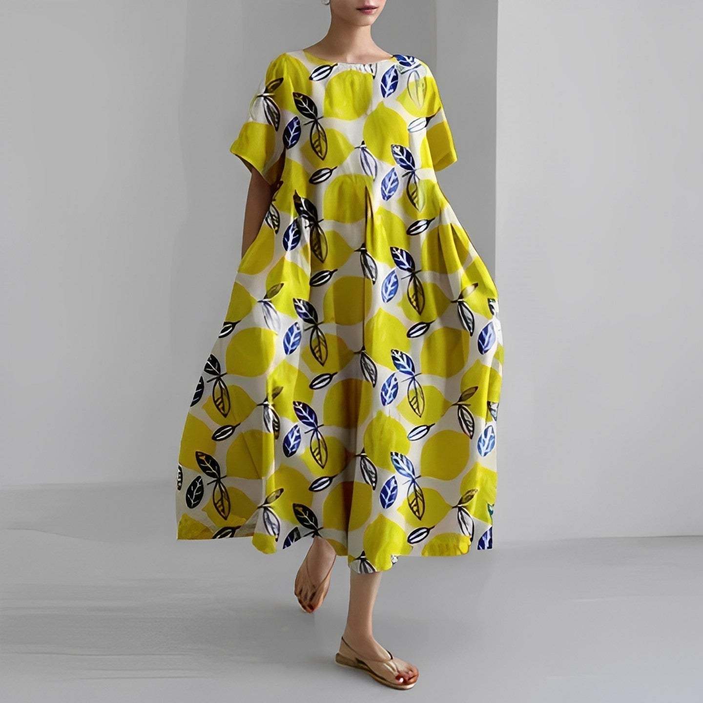 Floral Pattern Midi Dress