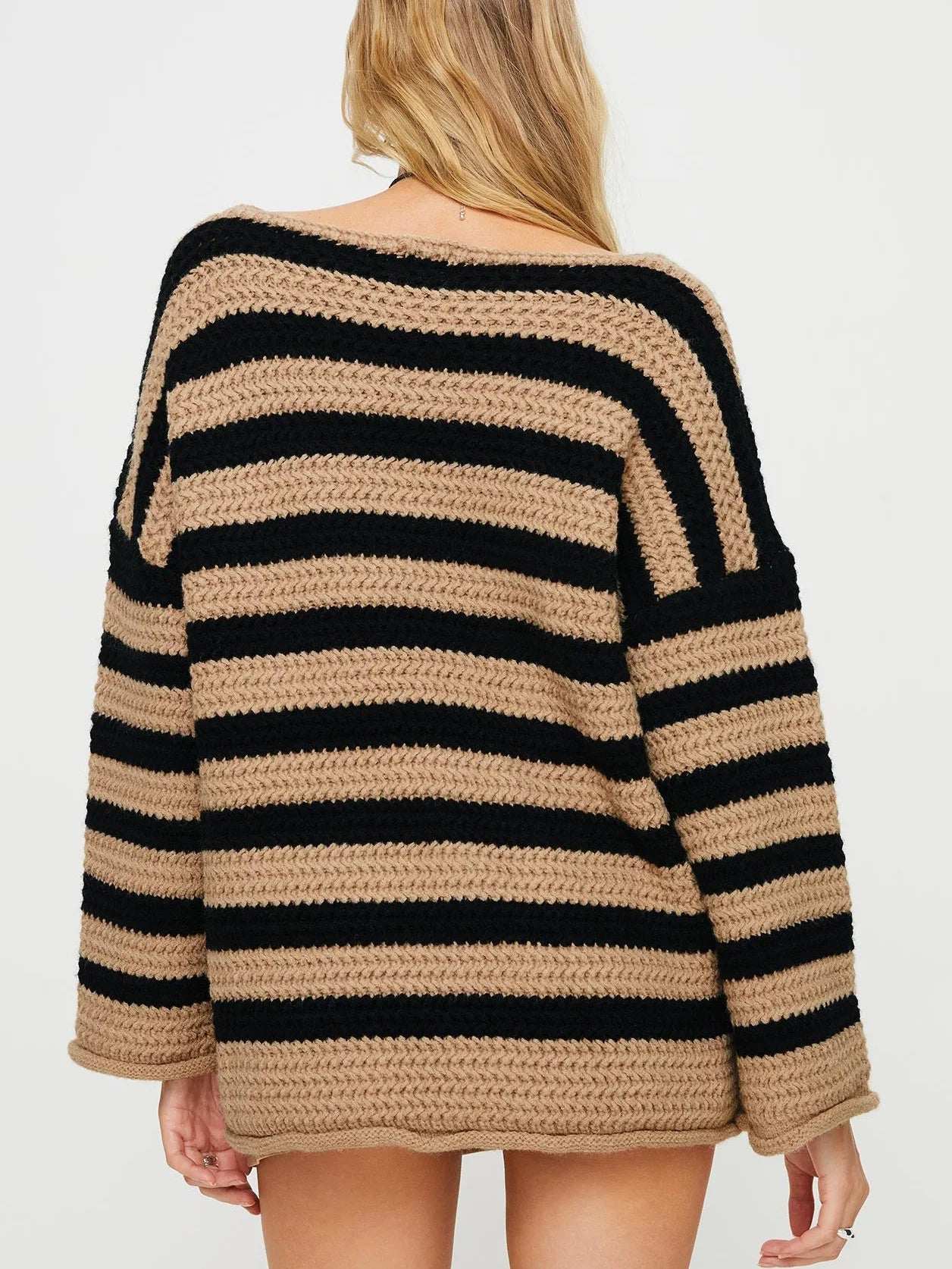 Striped Knit Pullover Sweater