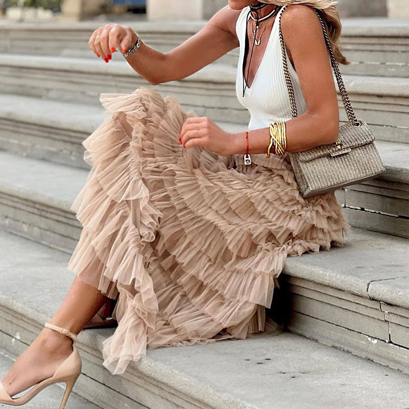Maxi tulle skirt
