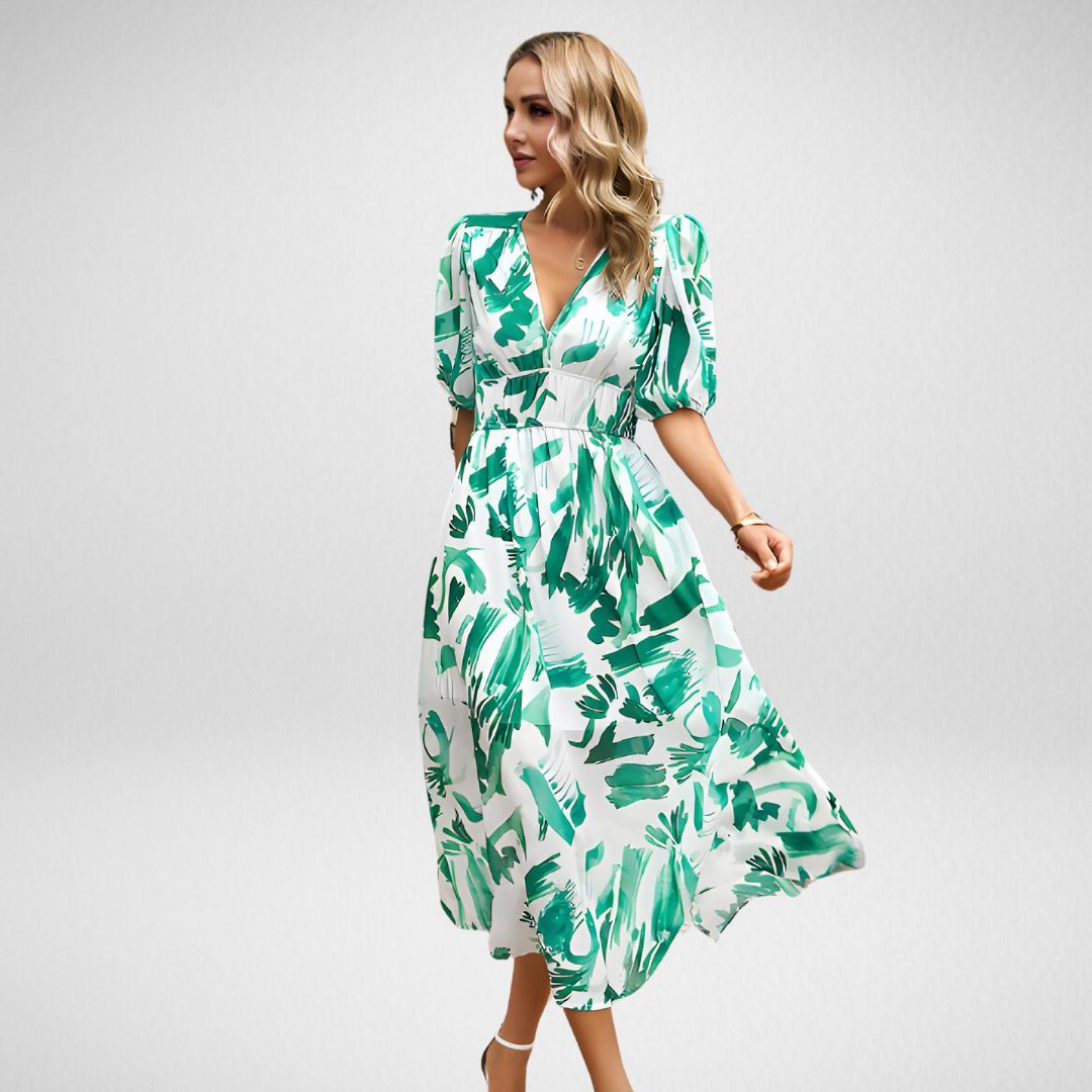 Charming Geometric Midi Dress