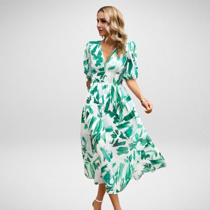 Charming Geometric Midi Dress