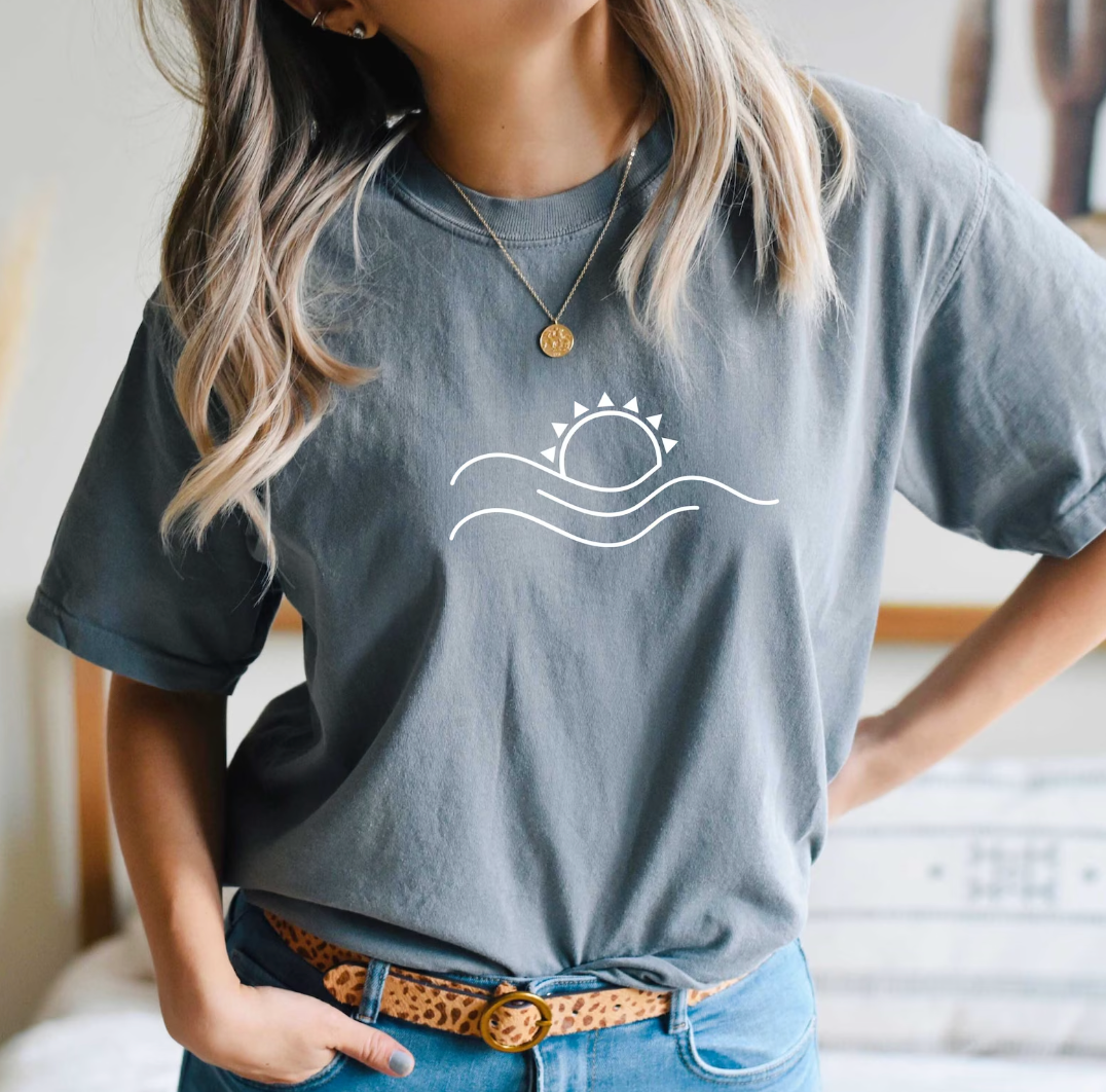 Sunset Waves Graphic Tees