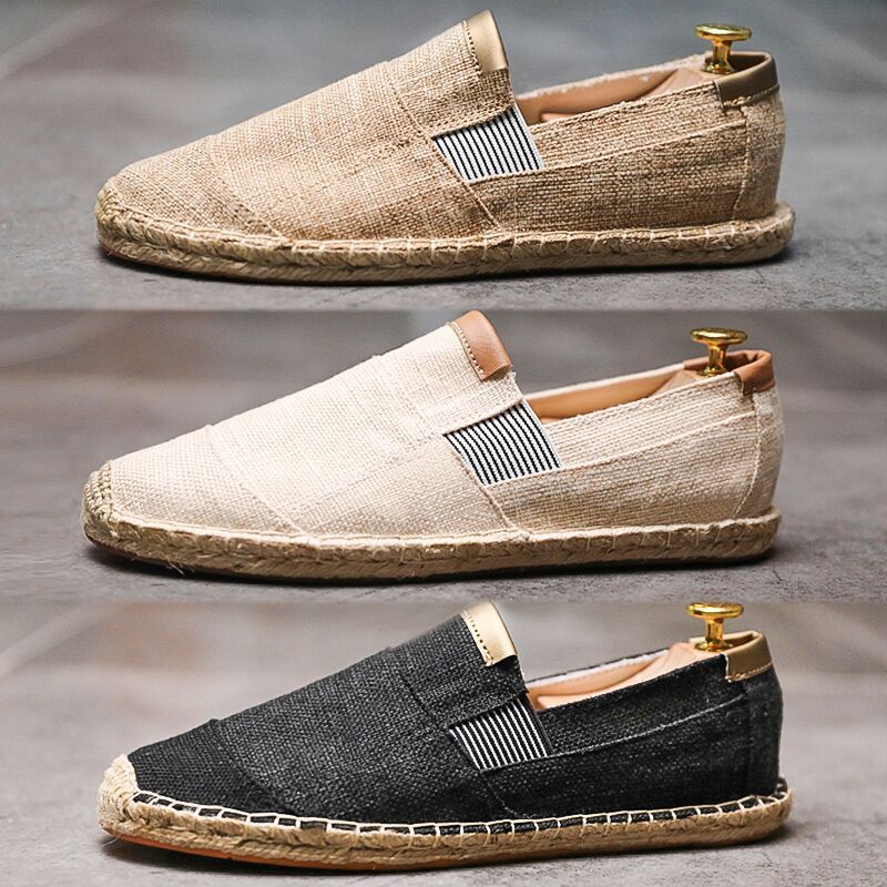 Stylish handmade canvas straw shoes - summer chic