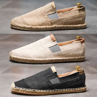 Stylish handmade canvas straw shoes - summer chic