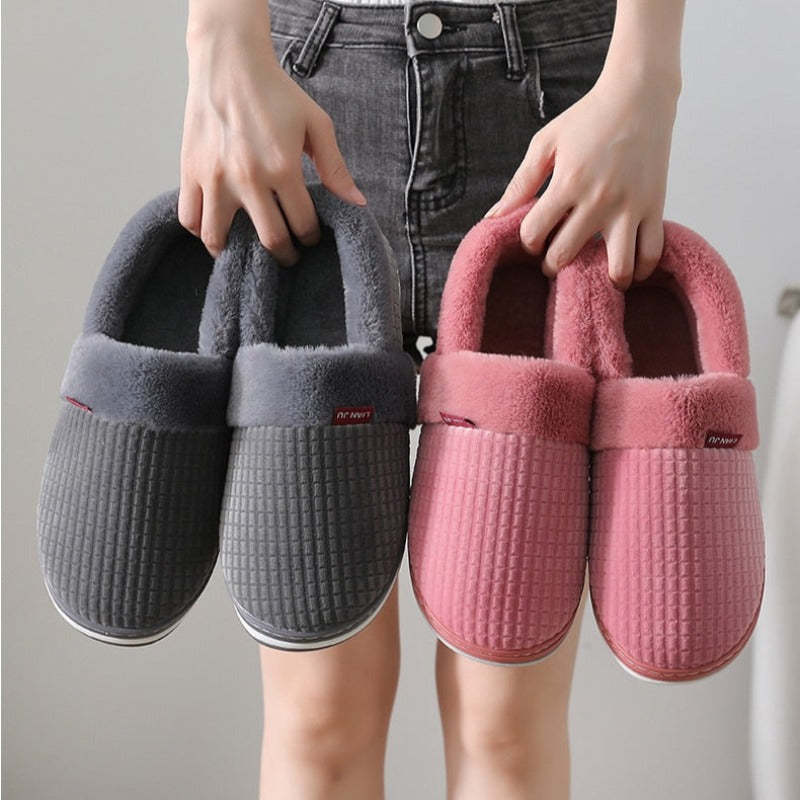 Men Colorful Home Fur Slippers Winter Shoes
