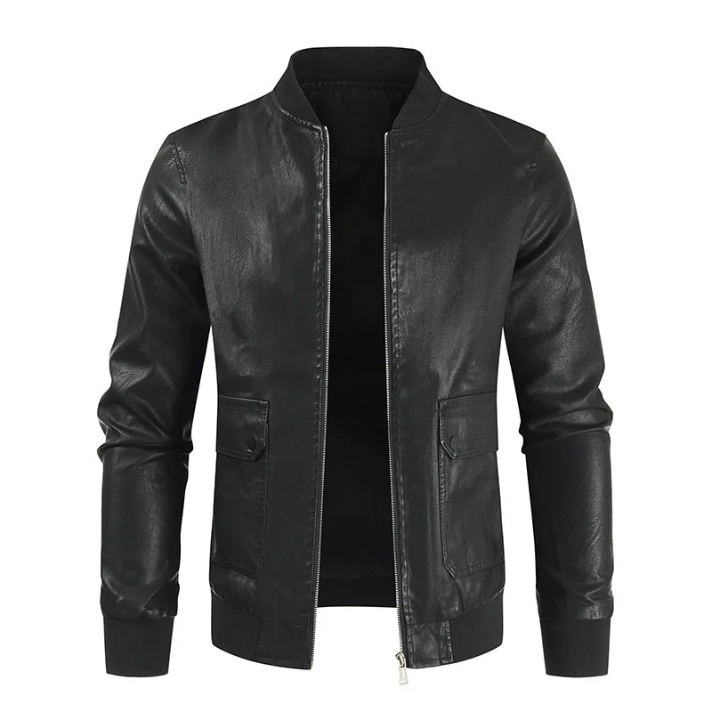Vegan Leather Bomber Jacket