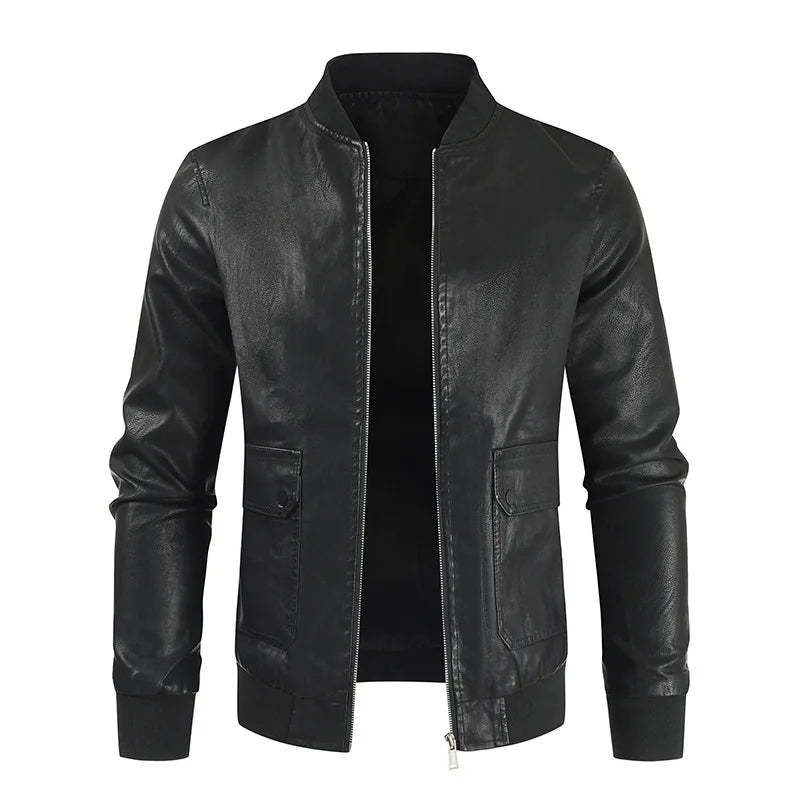 Vegan Leather Bomber Jacket