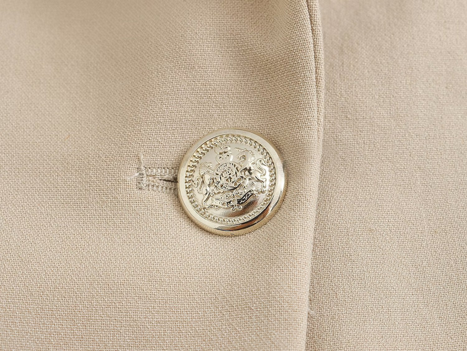 Long Ladies Blazer With Gold Button
