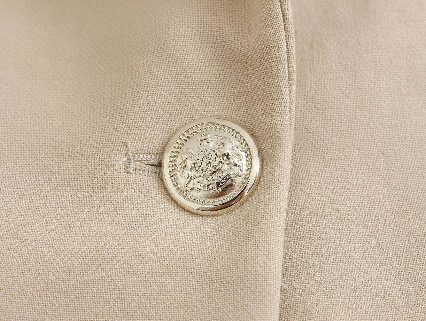 Long Ladies Blazer With Gold Button