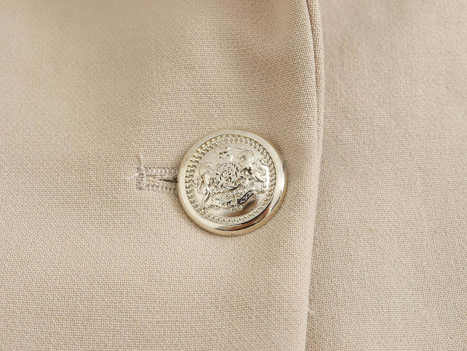 Long Ladies Blazer With Gold Button