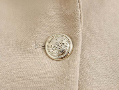 Long Ladies Blazer With Gold Button