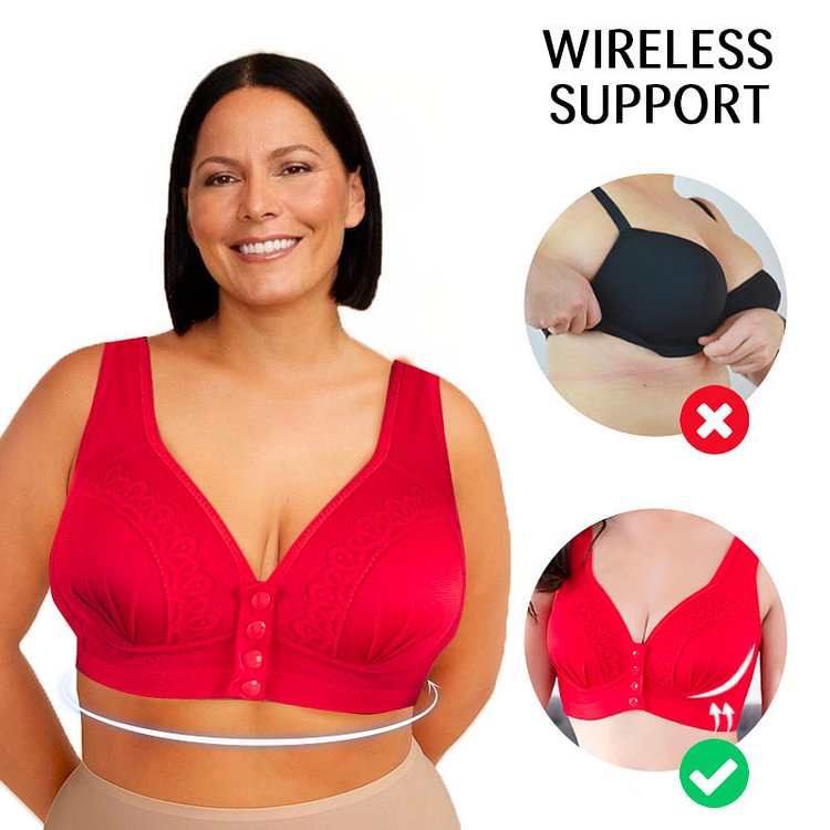 Front Button Breathable Skin-Friendly Cotton Bra
