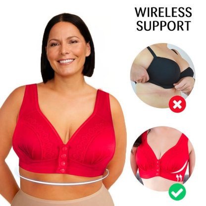 Front Button Breathable Skin-Friendly Cotton Bra