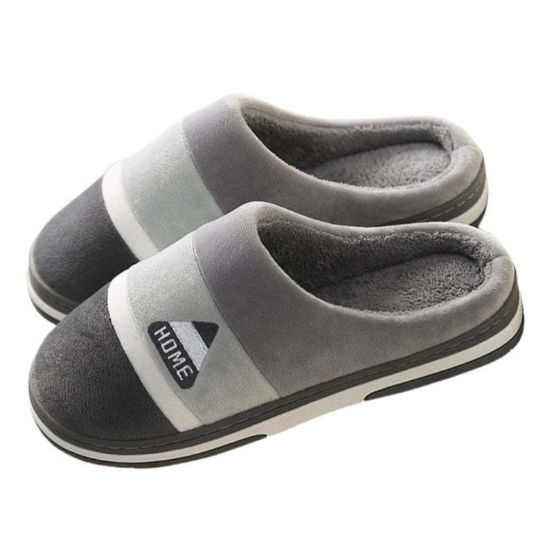 Velvet Fur Men Indoor Slippers Cushion Winter Shoes