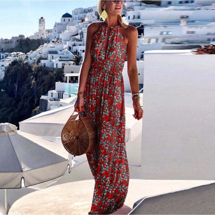 Ho Maxi Dress With Halter Neck