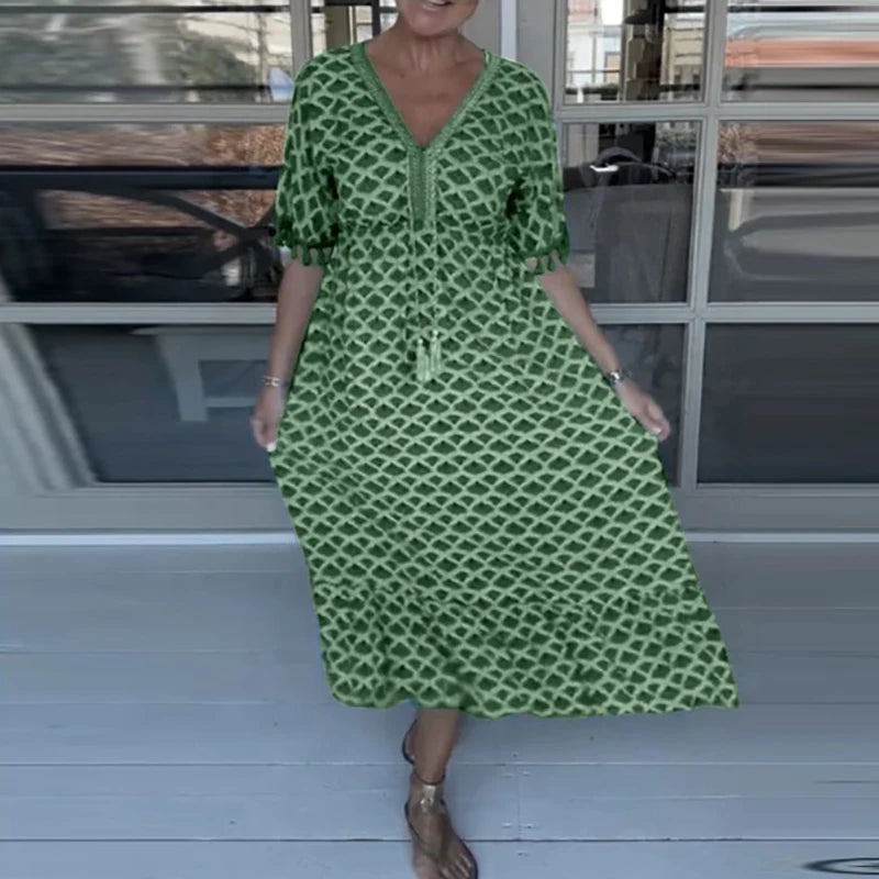  Floral V-neck Dress