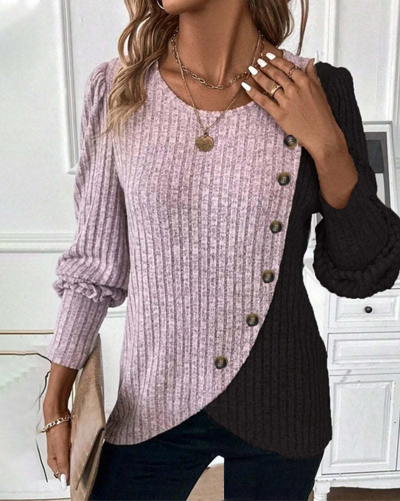 Color Block Casual Top