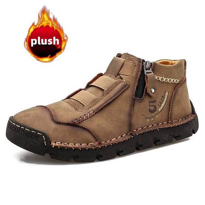 Leather Ankle Boots For Men Comfy Walking Orthopedic Shoes