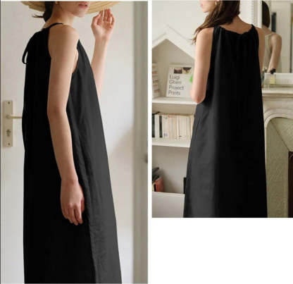 Linen Halterneck Maxi Dress