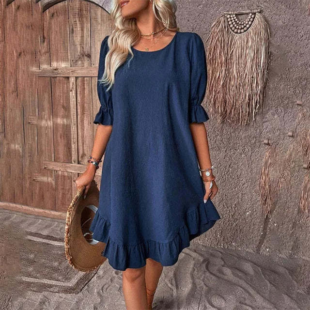Ruffled Sleeve Summer Dress
