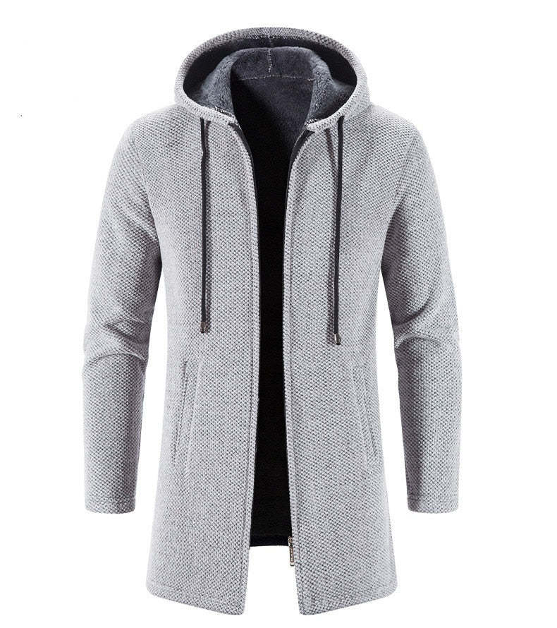 Men's Long Hooded Cardigan