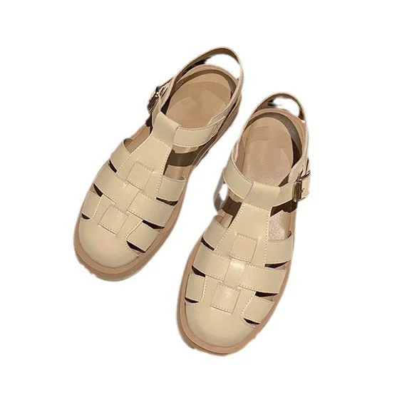Hollow Woven Toe And Thick Soled Roman Sandals