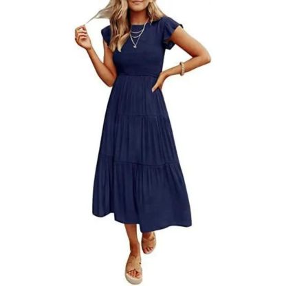  Elegant Flounce Midi Dress