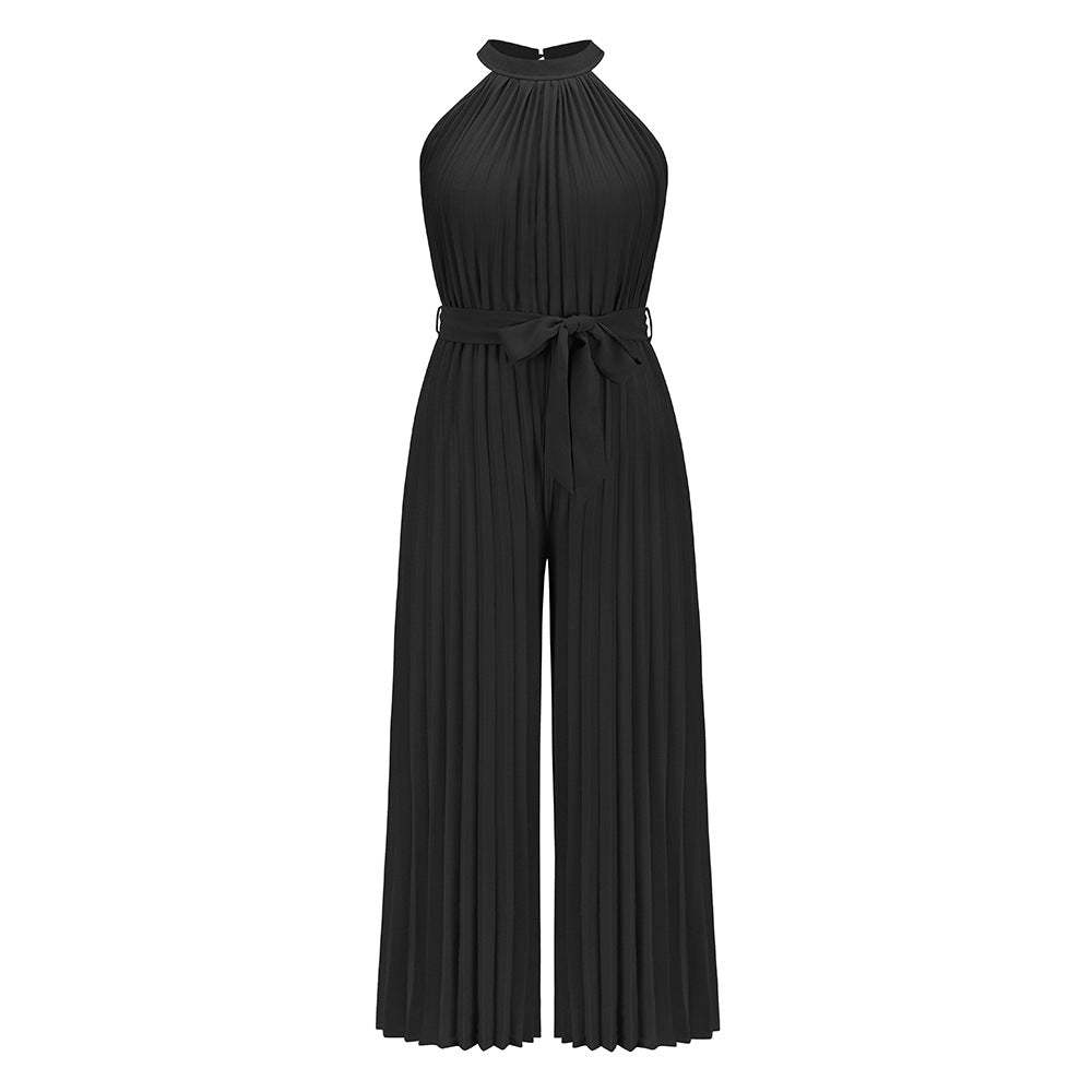 Pleated Jumpsuit With Belt
