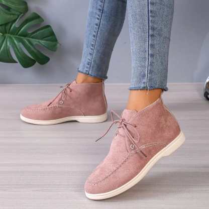 Casual Suede Lace-up Flat Desert Boots