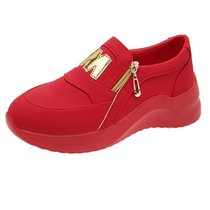 Women Casual Side Zipper Fashion Platform Sneakers Shoes