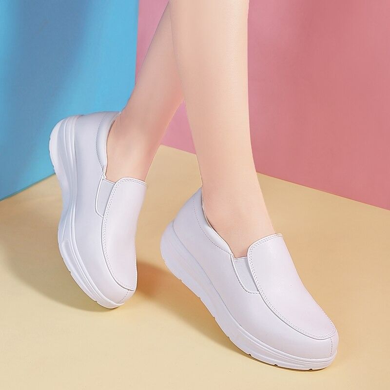 Leather Orthopedic Slip-ons For Women Comfortable Nurse Shoes