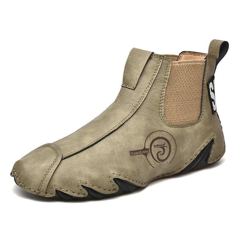 Men's Leather Breathable Hand Seams Soft Octopussy Sole Slip On Trendy casual shoes