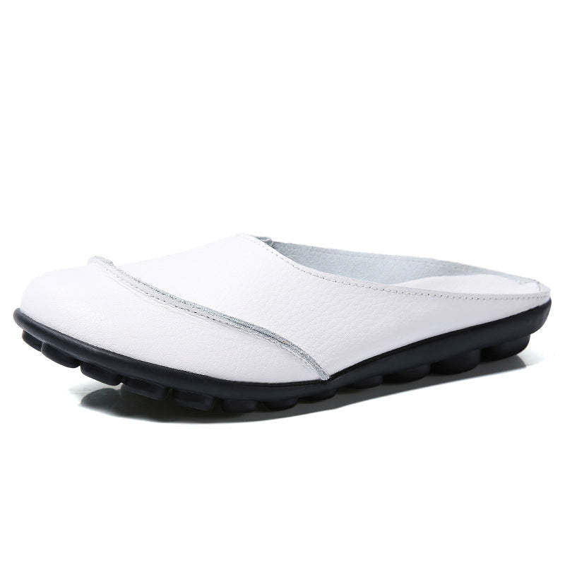 Slip On Loafers Slippers Wear Leather Soft Soles And Comfortable Flat Shoes