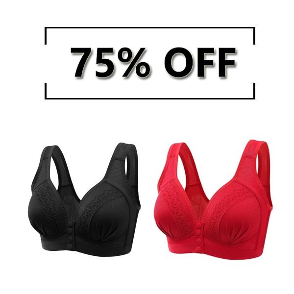 Front Button Breathable Skin-Friendly Cotton Bra