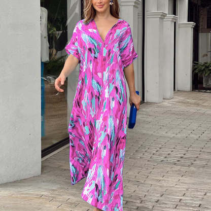 Summery V-neck Maxi Dress