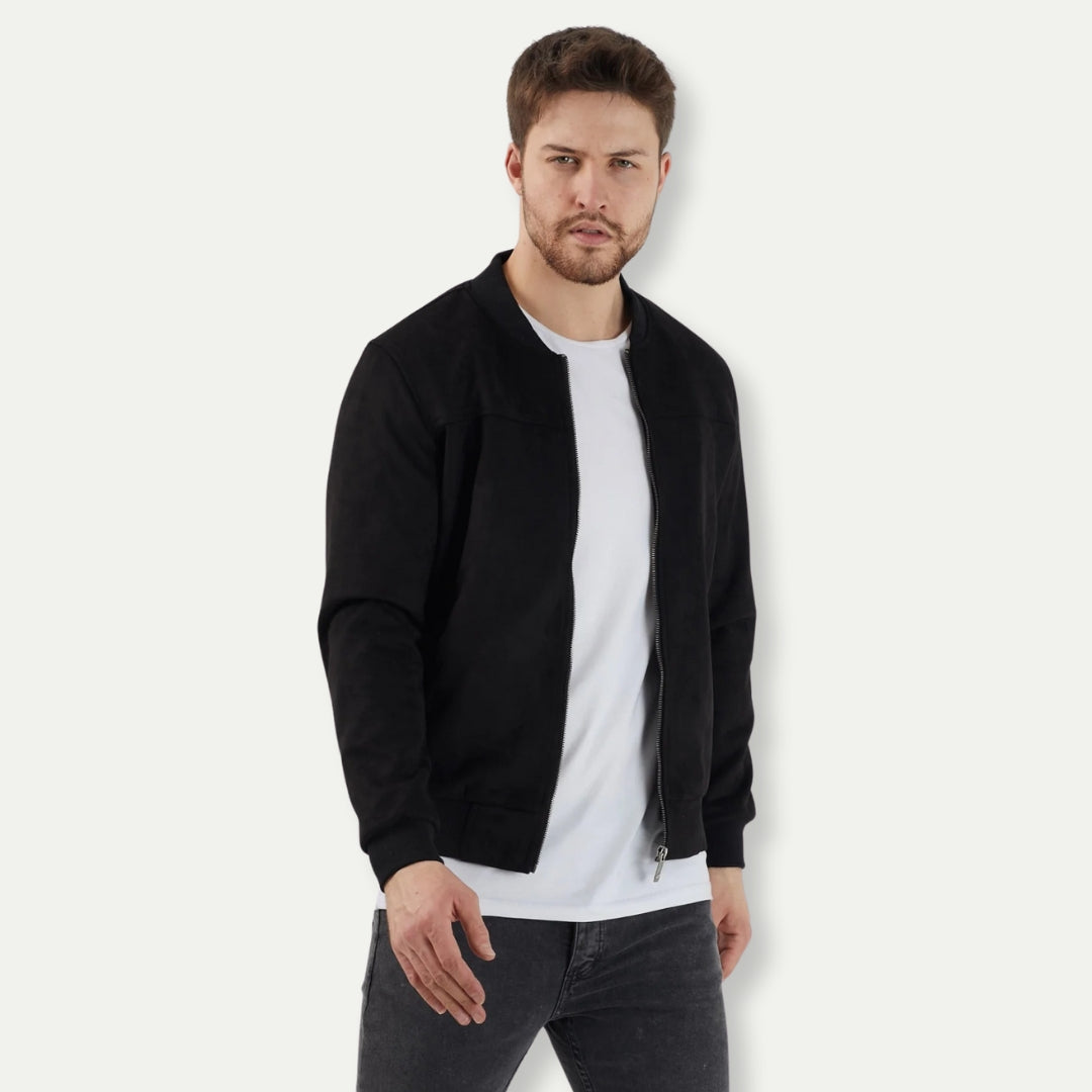 Men's Suede Bomber Jacket