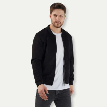 Men's Suede Bomber Jacket