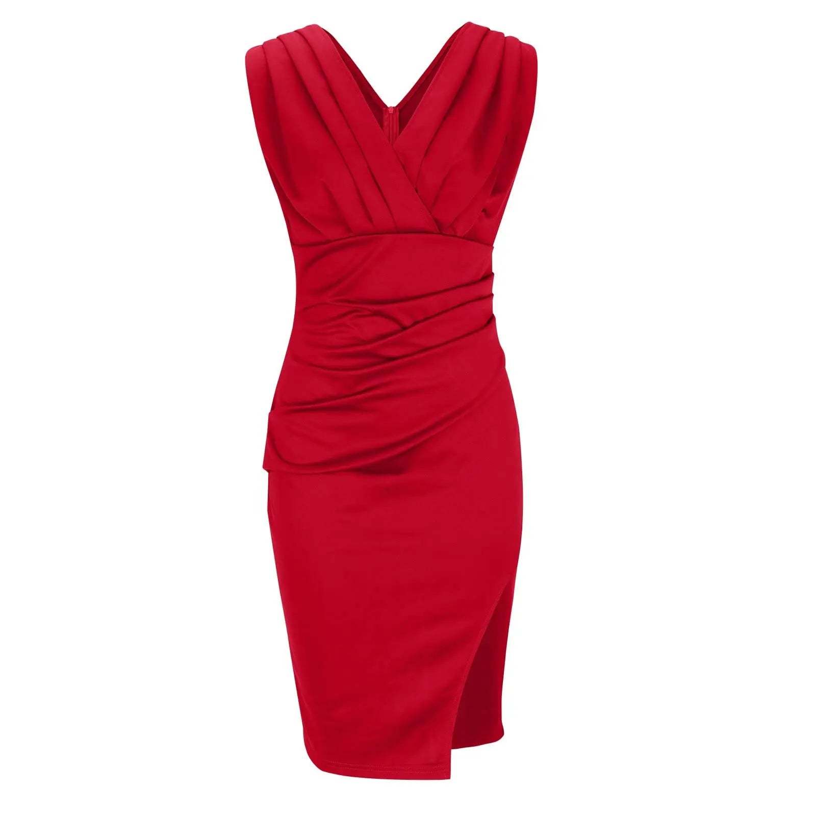 V-Neck Slit Midi Dress