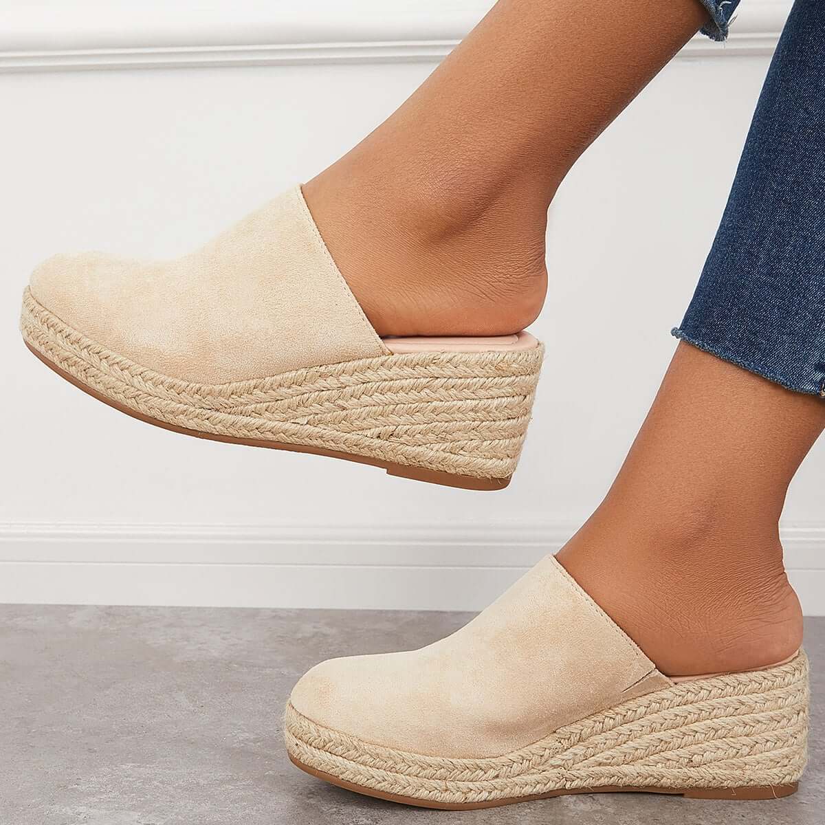 Women's Espadrilles Mule Wedges Platform Slip on Backless Sandals